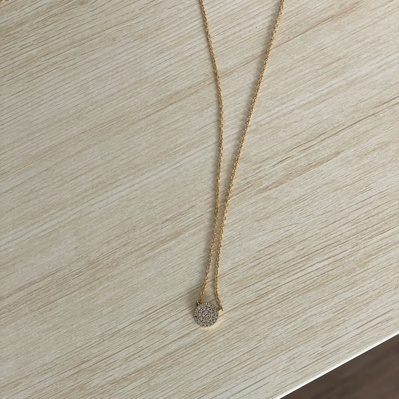 Nordstrom Pavé Disc Pendant Necklace - Gold | 18k gold plated pendant circle - Picture 5 of 5